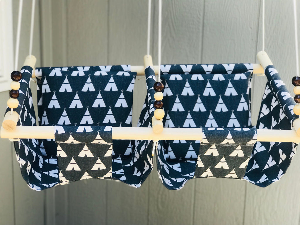 100% Cotton Twin Babies Fabric Swing.  Double Indoor/Outdoor Baby/Toddler Swing with a Pillow