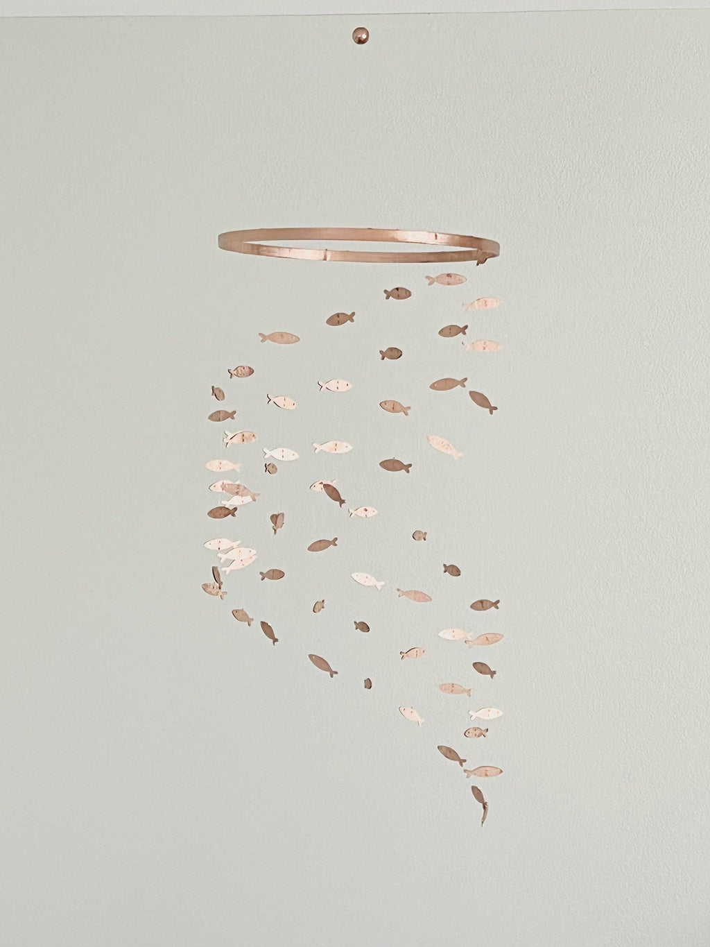Rose gold fish baby mobile, marine crib mobile nursery, night baby mobile, kids mobile, minimalist mobile, gender neutral wood mobile