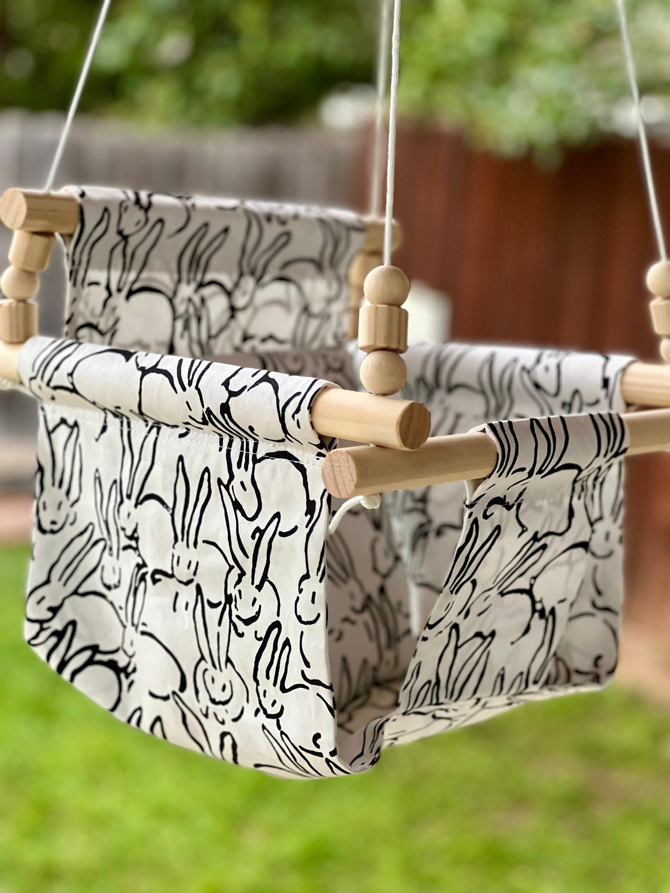 WEATHERPROOF DAISY Outdoor Garden Baby Swing with pillow and playing beads