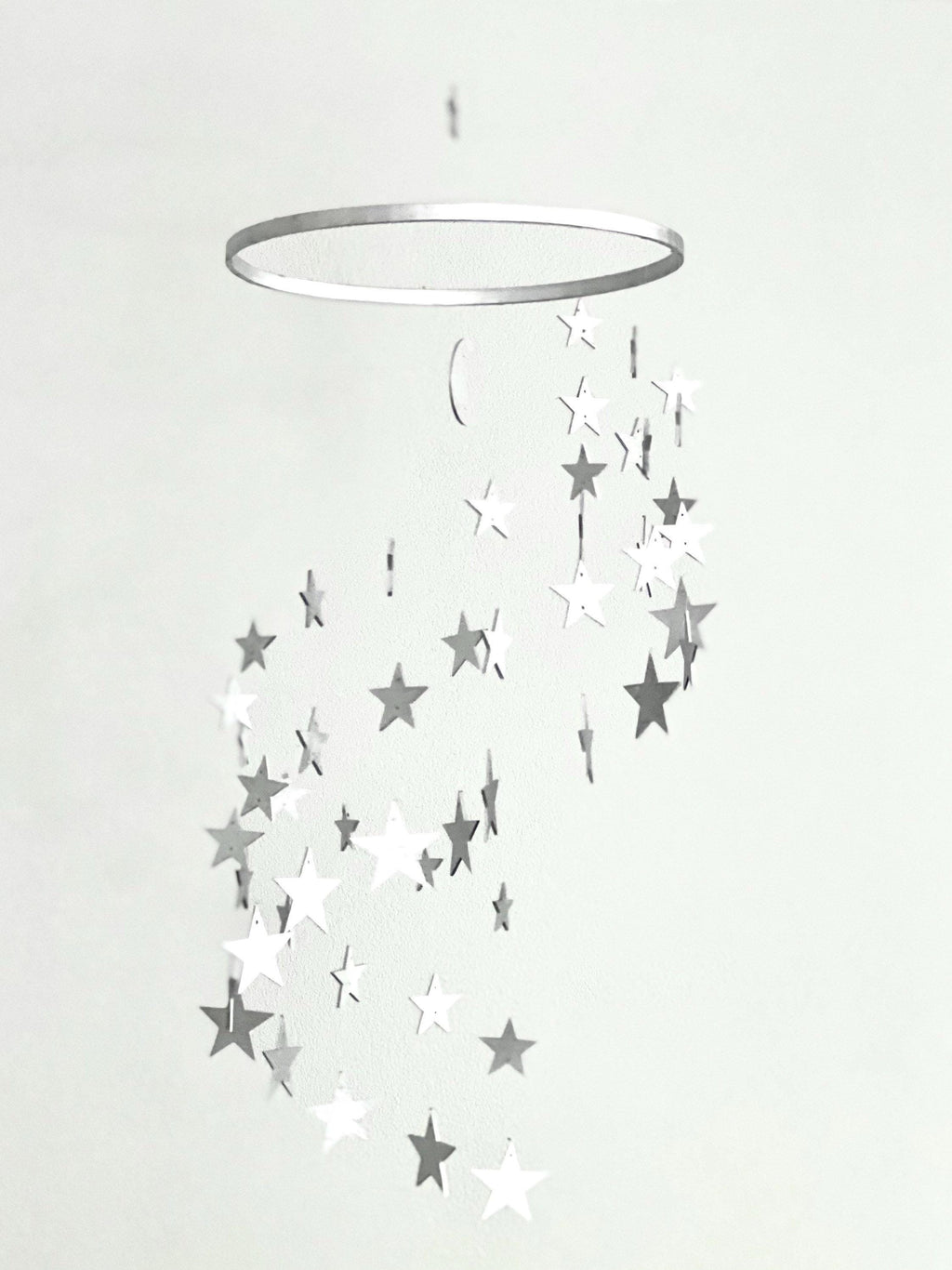 Gold stars baby mobile, silver stars and moon mobile nursery, moon baby mobile, night baby mobile, minimalist mobile, gender neutral mobile