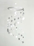 Silver stars baby mobile, gold stars and moon mobile nursery, moon baby mobile, night baby mobile, minimalist mobile, gender neutral mobile