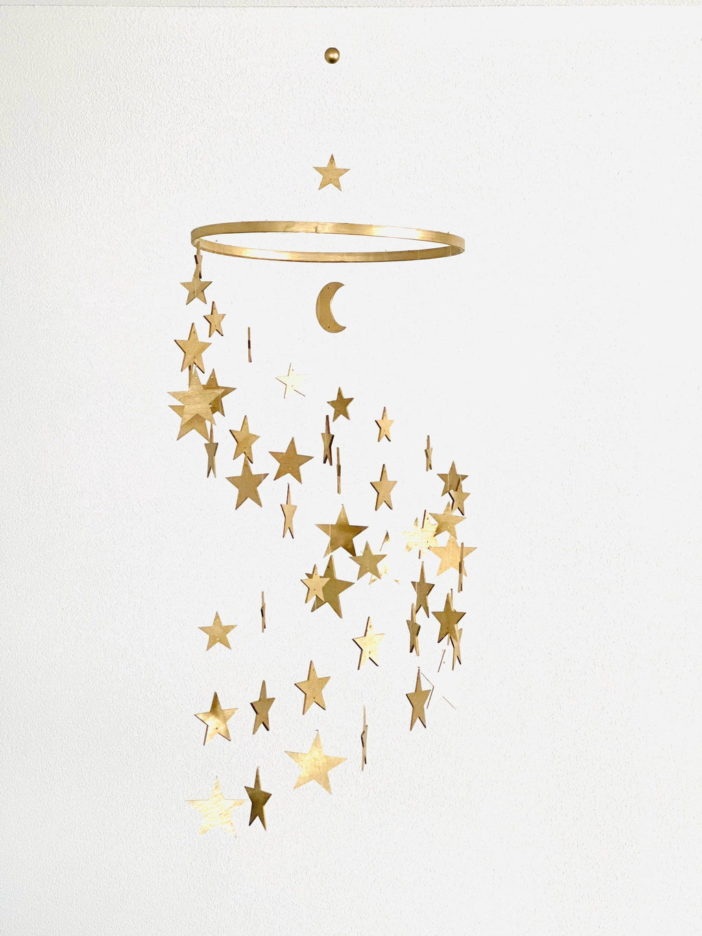 Gold stars baby mobile, silver stars and moon mobile nursery, moon baby mobile, night baby mobile, minimalist mobile, gender neutral mobile