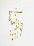 Gold stars baby mobile, silver stars and moon mobile nursery, moon baby mobile, night baby mobile, minimalist mobile, gender neutral mobile