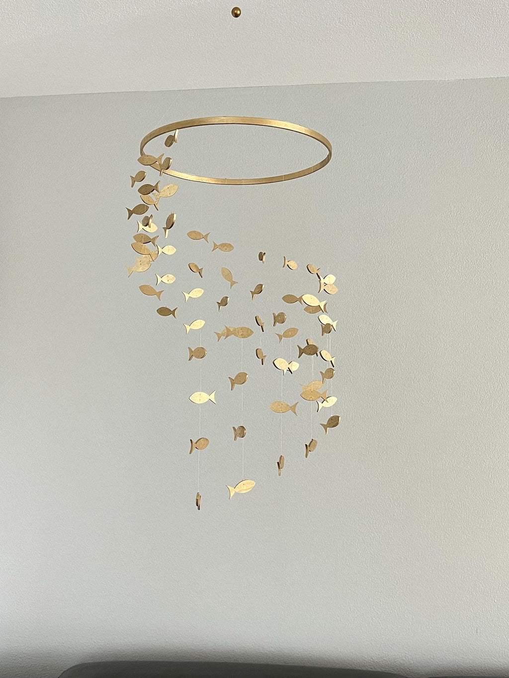 Wood fish baby mobile, marine crib mobile boho nursery night mobile, fishing kids mobile, minimalist mobile, fisherman neutral mobile