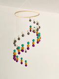 Felt wool ball mobile, pom pom mobile, felt pom pom mobile, felt ball mobile, baby girl mobile, minimalist mobile, boho nursery decor