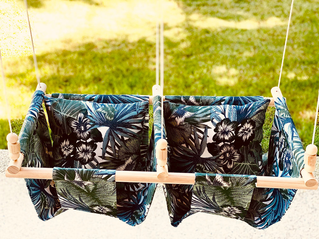 Outdoor Indoor Hawaiian Jungle Tropical Fabric Twin Baby Swing Hammock Shipped in 3 days Customize it