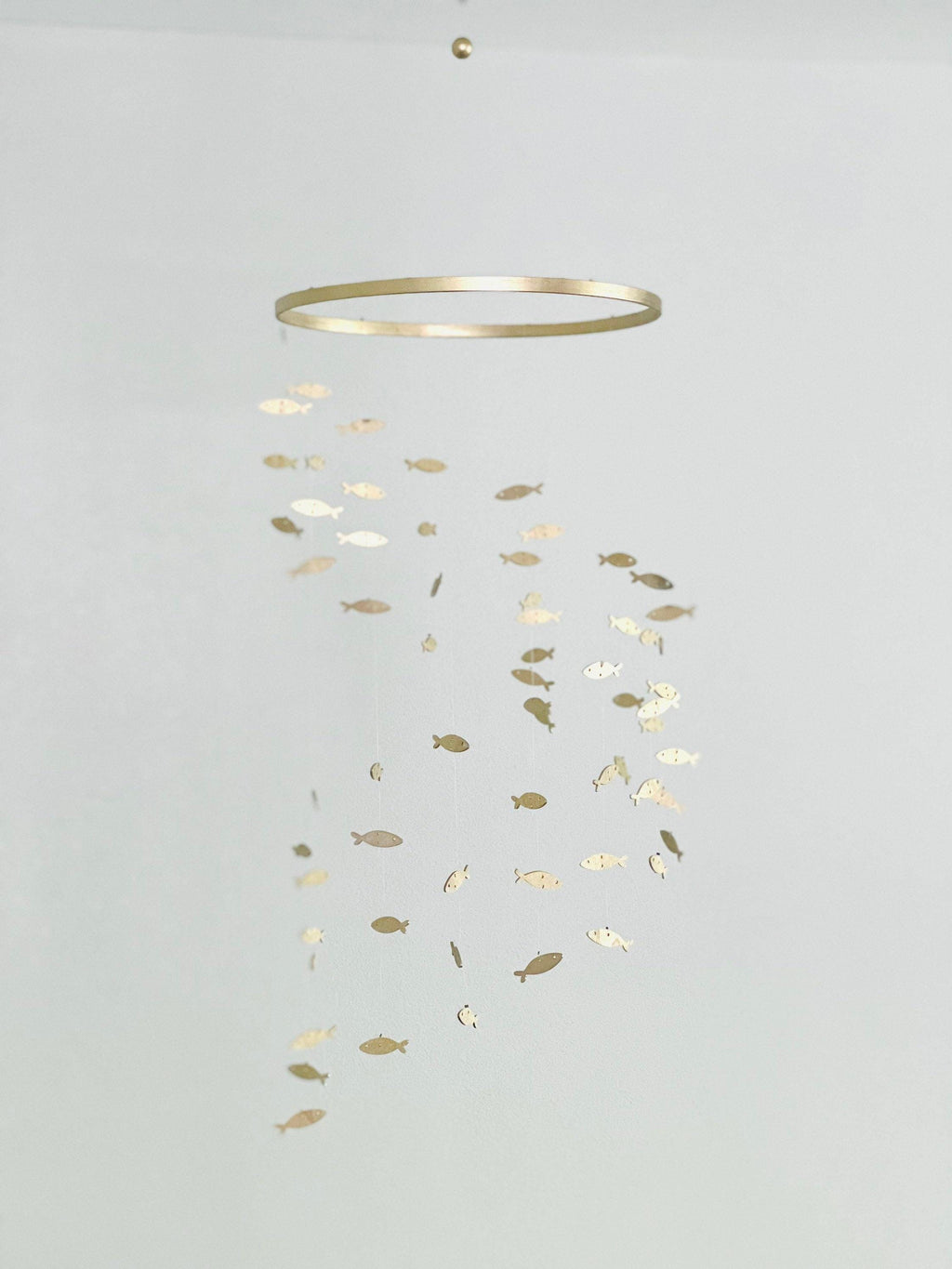 Gold silver fish baby mobile, marine crib mobile nursery, night baby mobile, wood kids mobile, minimalist mobile, gender neutral mobile