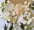 Neutral Baby Gift Box | Organic Baby Shower Gift Set | Newborn Outfit, Sweater, Wooden Teether, Crochet Bunny and  Accessories