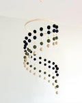 Felt wool and wood ball mobile, pom pom mobile, woodland felt pom pom mobile, minimalist mobile, boho nursery decor