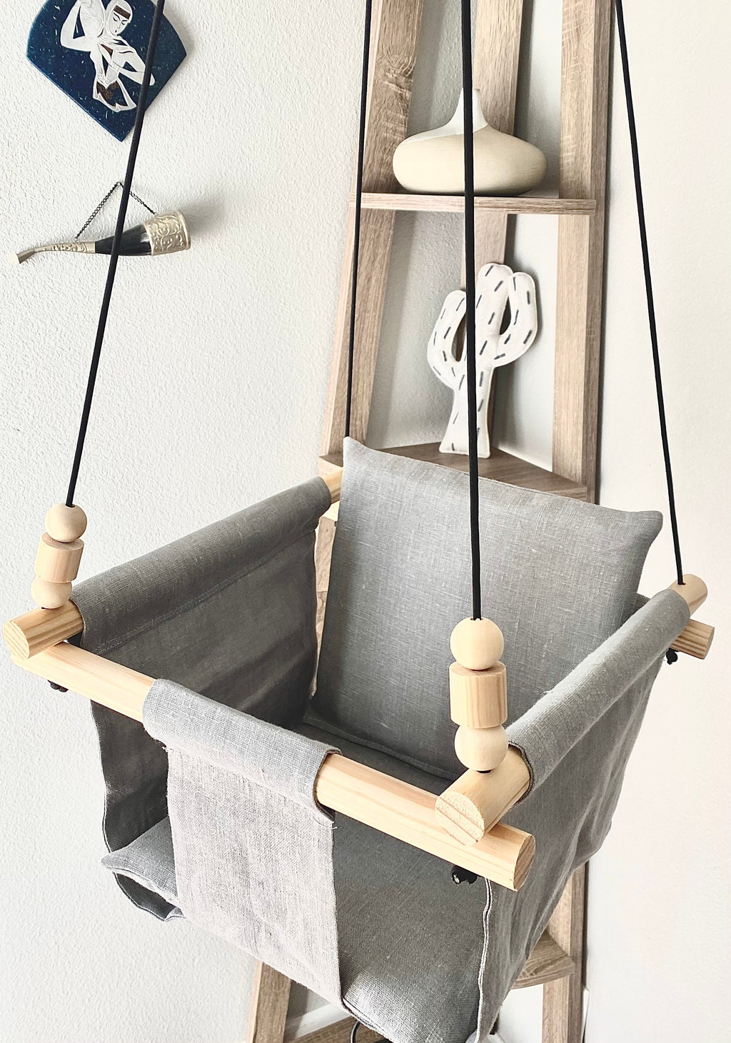 Linen Outdoor Indoor Baby Fabric Swing Hammock Ready to Ship in 3 days Customize it