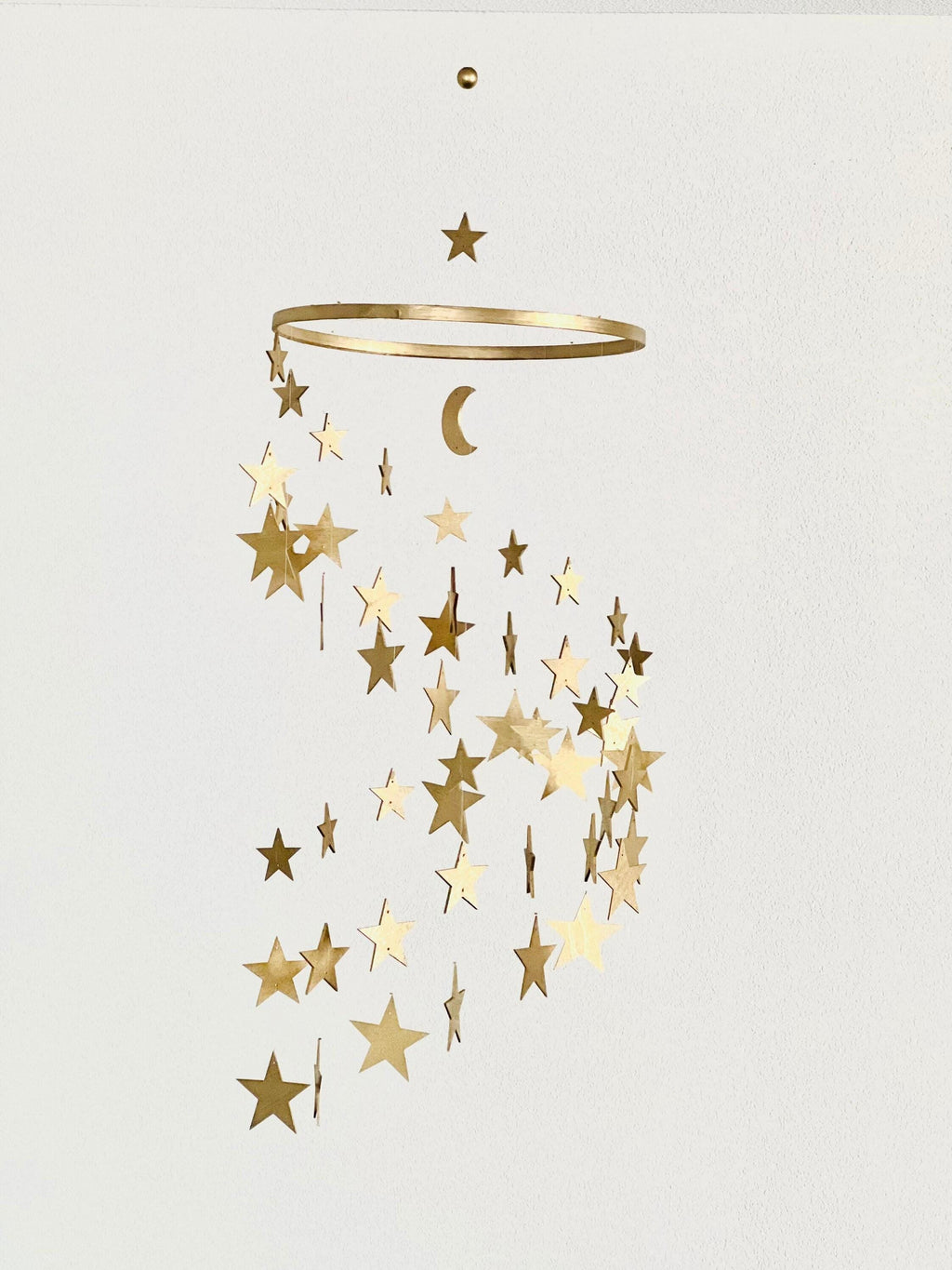 Gold stars baby mobile, silver stars and moon mobile nursery, moon baby mobile, night baby mobile, minimalist mobile, gender neutral mobile