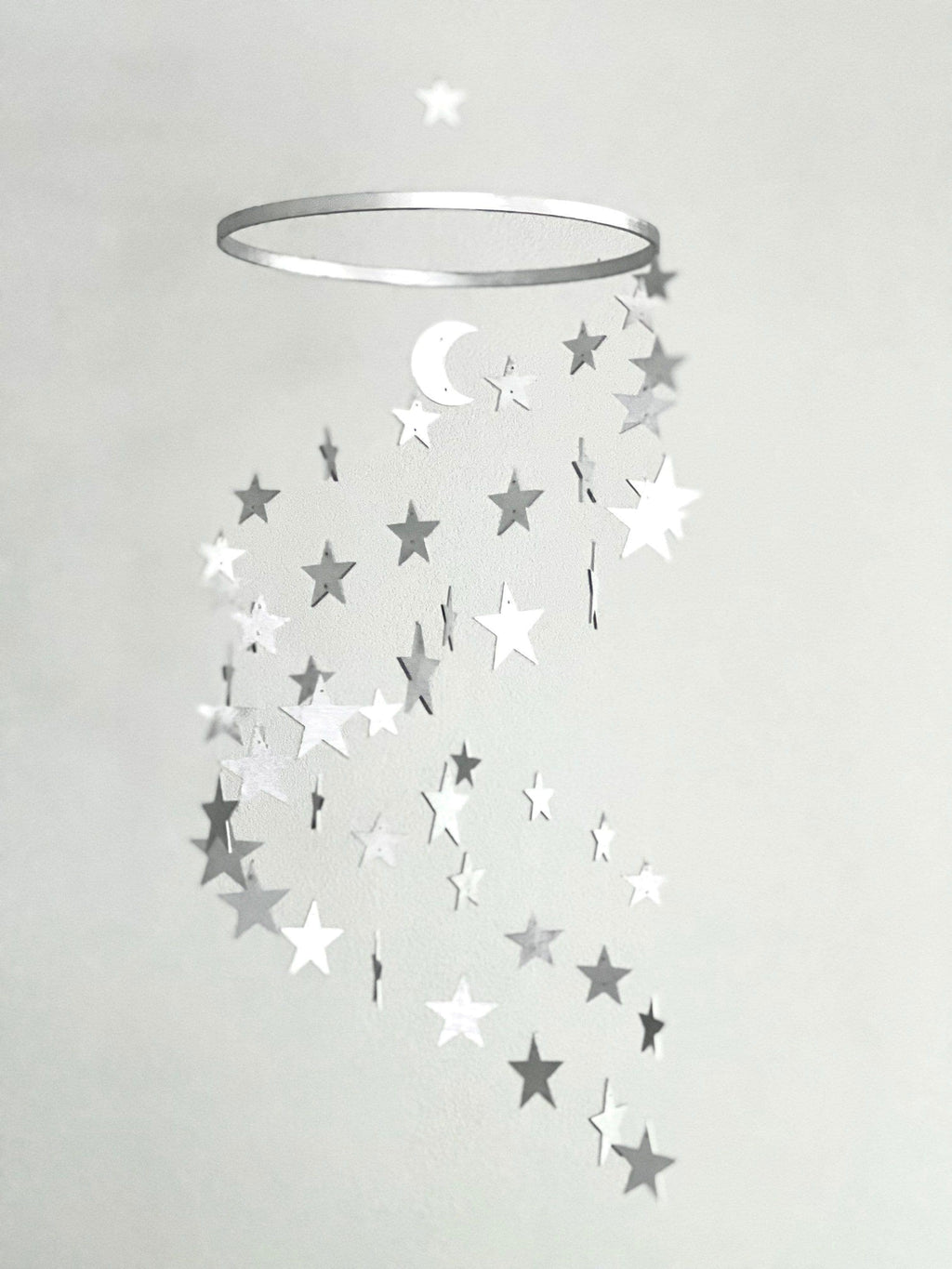 Brass gold stars baby mobile,  stars and moon mobile nursery, moon baby mobile, minimalist mobile, gender neutral mobile