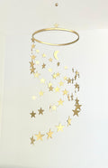 Brass gold stars baby mobile,  stars and moon mobile nursery, moon baby mobile, minimalist mobile, gender neutral mobile