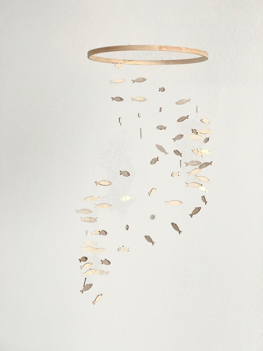 Rose gold fish baby mobile, marine crib mobile nursery, night baby mobile, kids mobile, minimalist mobile, gender neutral wood mobile