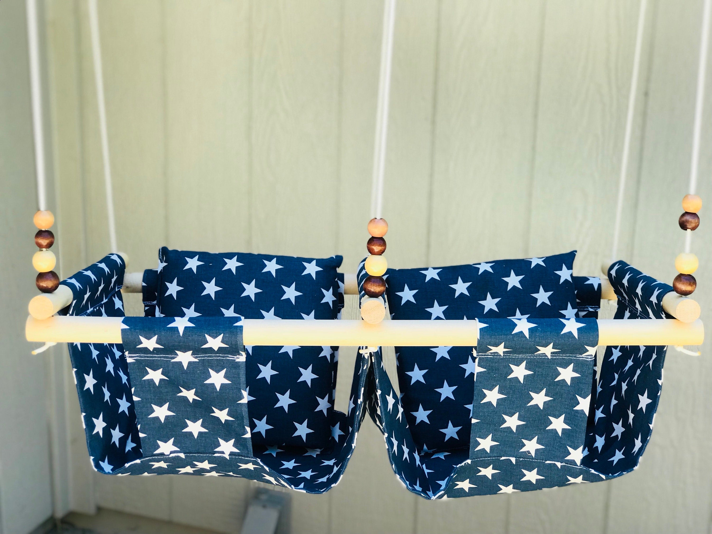 Twin Babies Fabric Swing.  Double Indoor/Outdoor Baby/Todler Swing with a Pillow