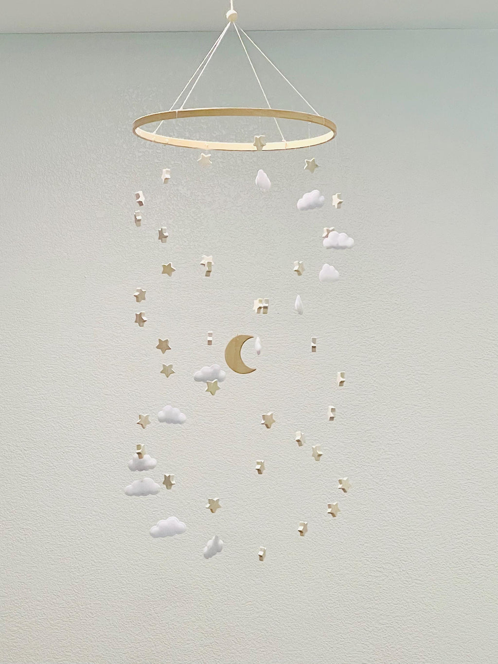 Stars and moon mobile, stars baby mobile, cloud mobile, neutral baby mobile, gender neutral nursery, baby boy nursery, baby girl mobile