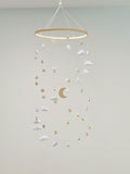 Stars and moon mobile, stars baby mobile, cloud mobile, neutral baby mobile, gender neutral nursery, baby boy nursery, baby girl mobile