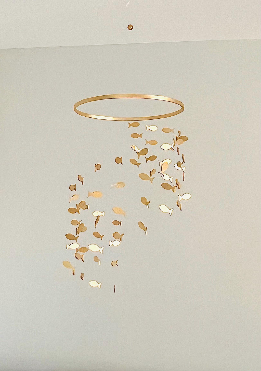Wood fish baby mobile, marine crib mobile boho nursery night mobile, fishing kids mobile, minimalist mobile, fisherman neutral mobile