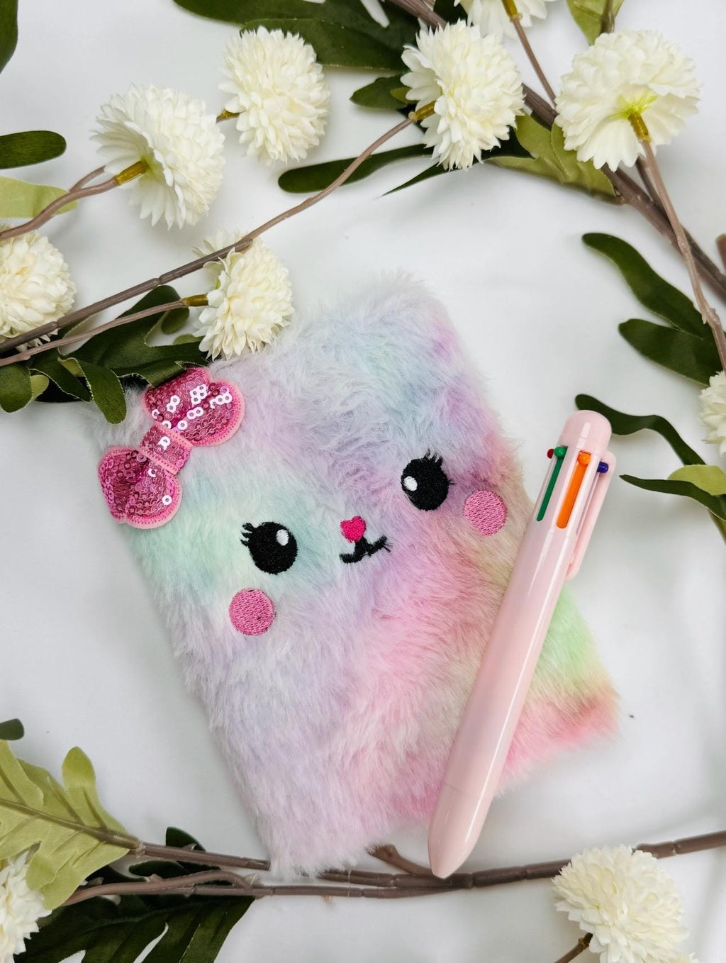 Whimsical Blue & Pastel Girls Gift Box – Cute Accessories, Plush Notebook, Hair Scrunchies