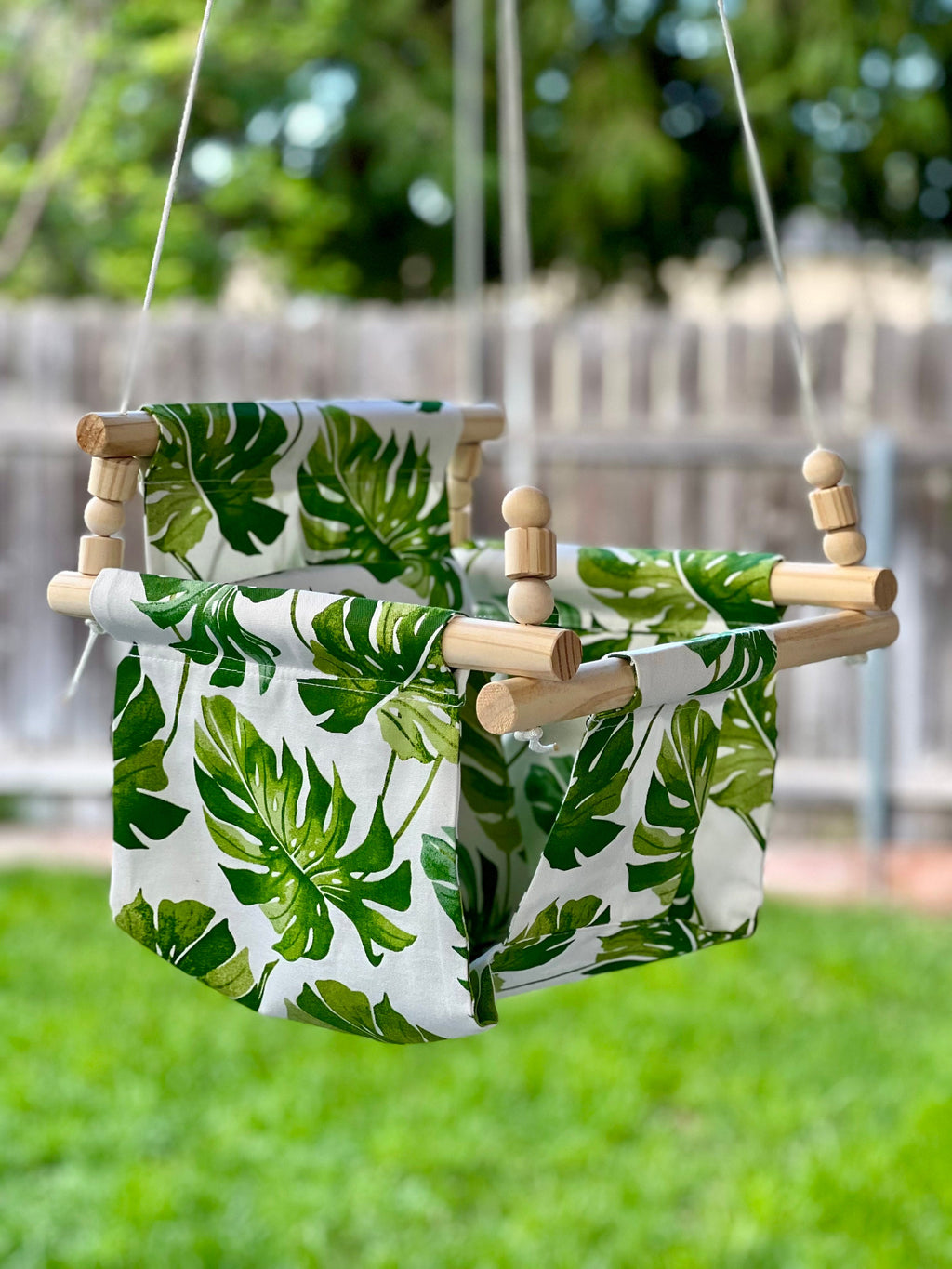 High Back Black and White Baby Toddler Fabric Swing Minimalistic BabyShipped in 3 days Gift