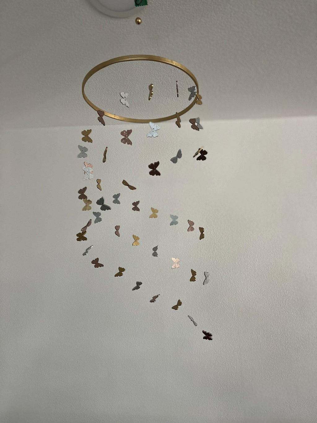Multicolor butterflies baby mobile, gold, silver, rose gold wood kids mobile, boho minimalist mobile, gender neutral mobile