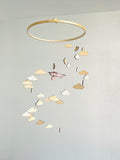 Dust pink airplane and clouds baby mobile, spiral crib mobile nursery, boho  baby mobile, minimalist mobile, gender neutral mobile