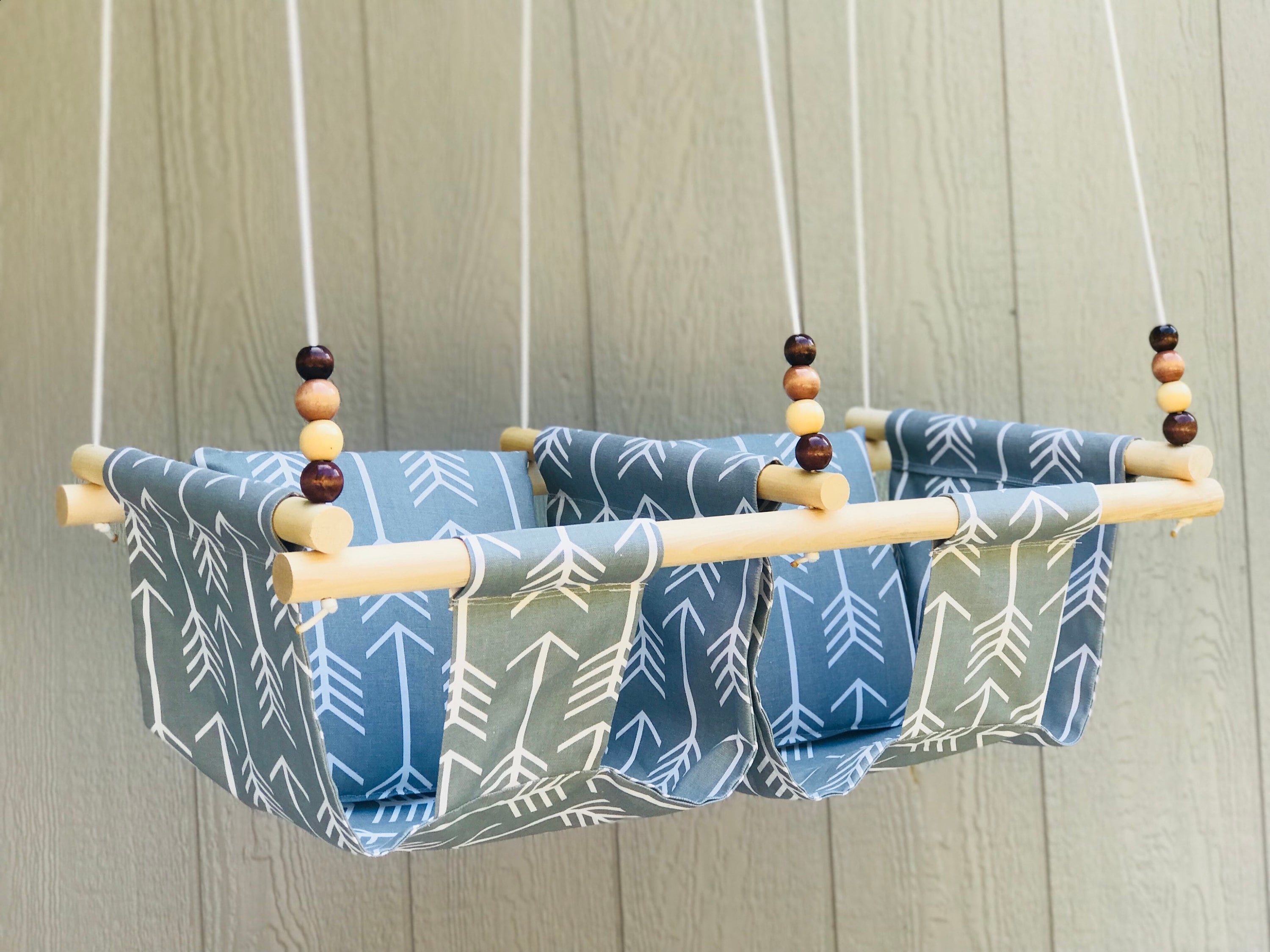 Twin Babies Fabric Swing.  Double Indoor/Outdoor Baby/Todler Swing with a Pillow