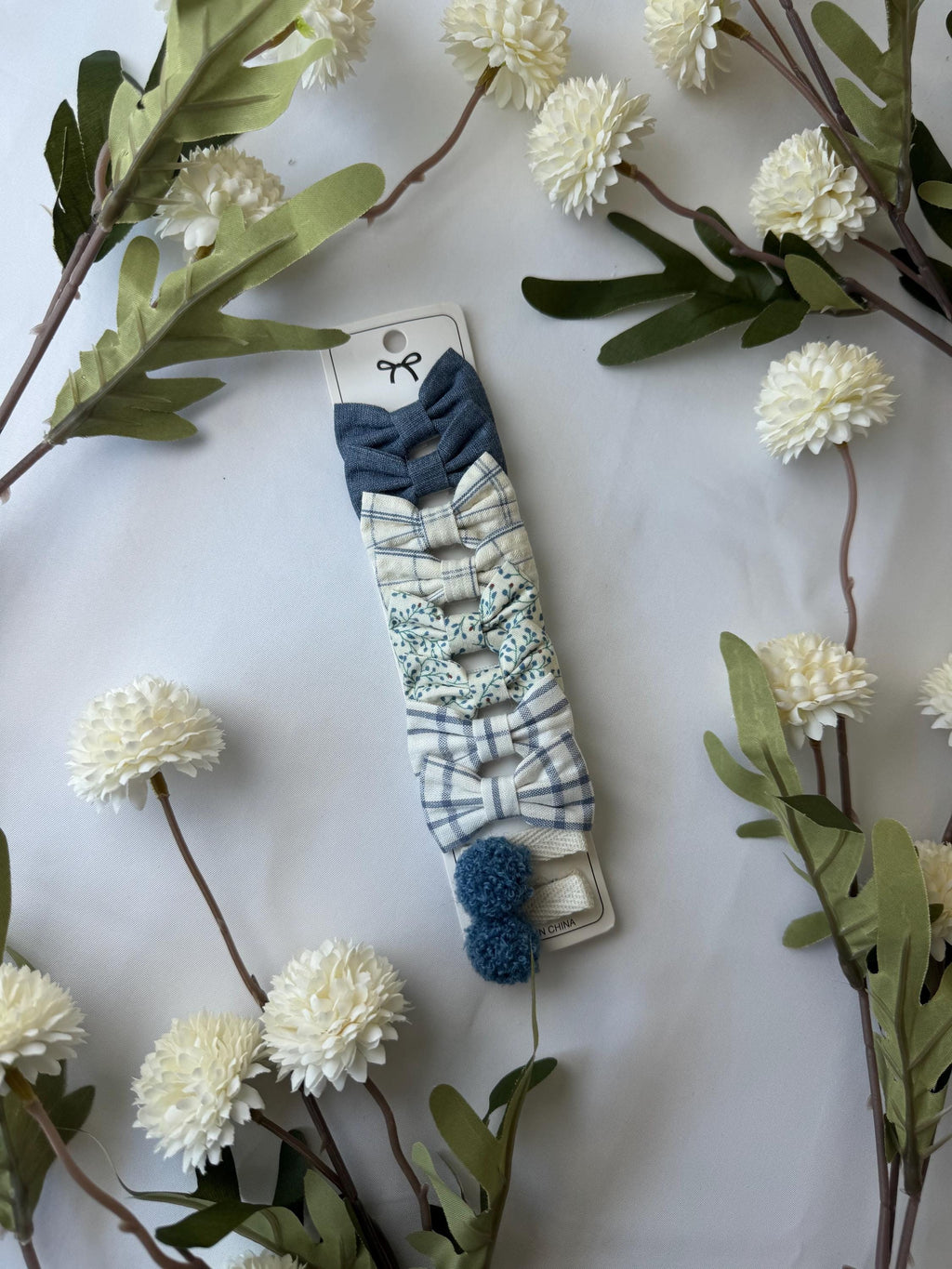 Baby Gift Box – Blue Knit Cardigan with Daisies, Headbands & Bib | Baby Shower Gift |  Outfit Set | Coming Home Gift| 9 month
