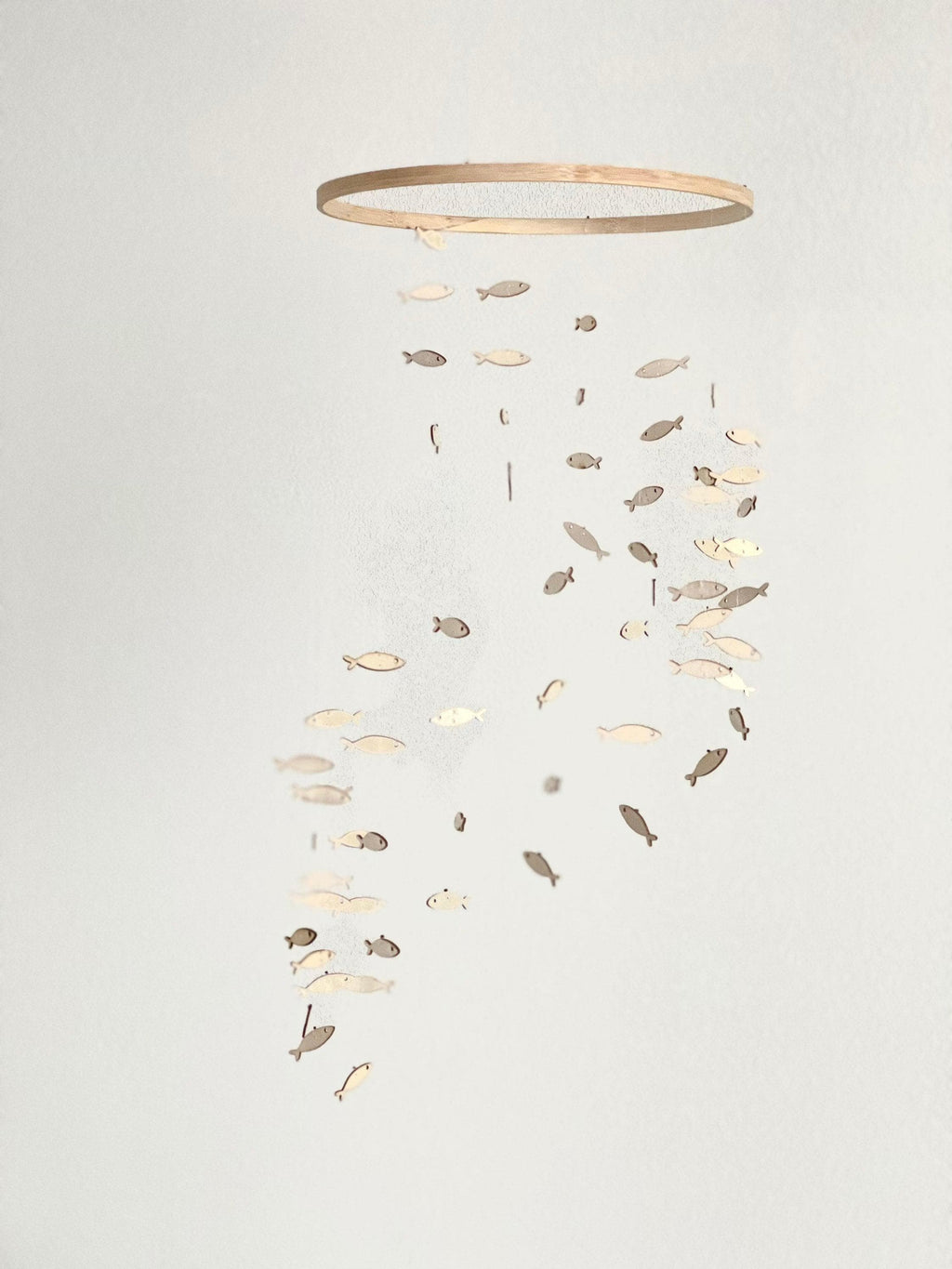 Wood fish baby mobile, marine crib mobile nursery, night baby mobile, kids mobile, minimalist mobile, gender neutral mobile