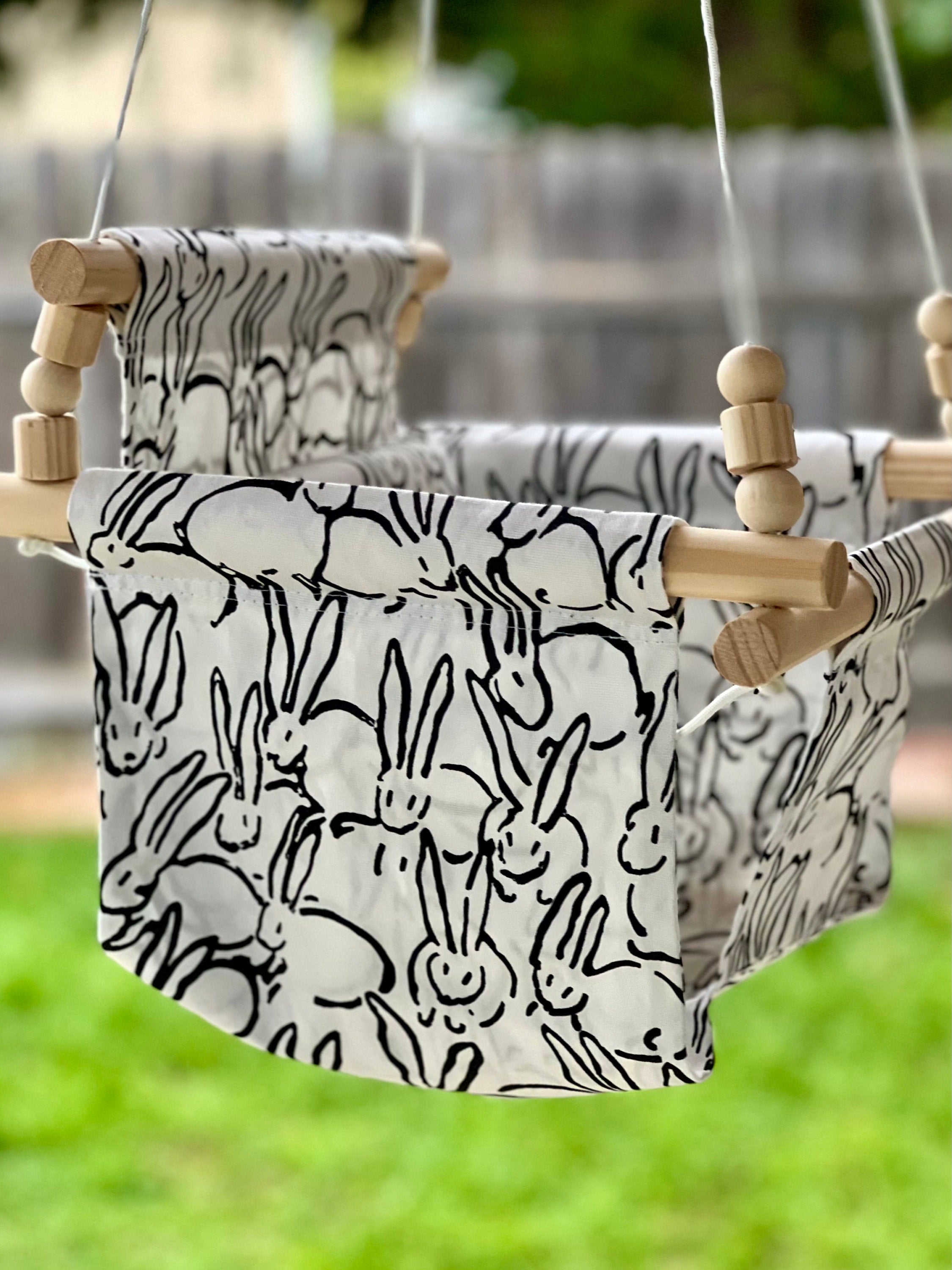 WEATHERPROOF DAISY Outdoor Garden Baby Swing with pillow and playing beads