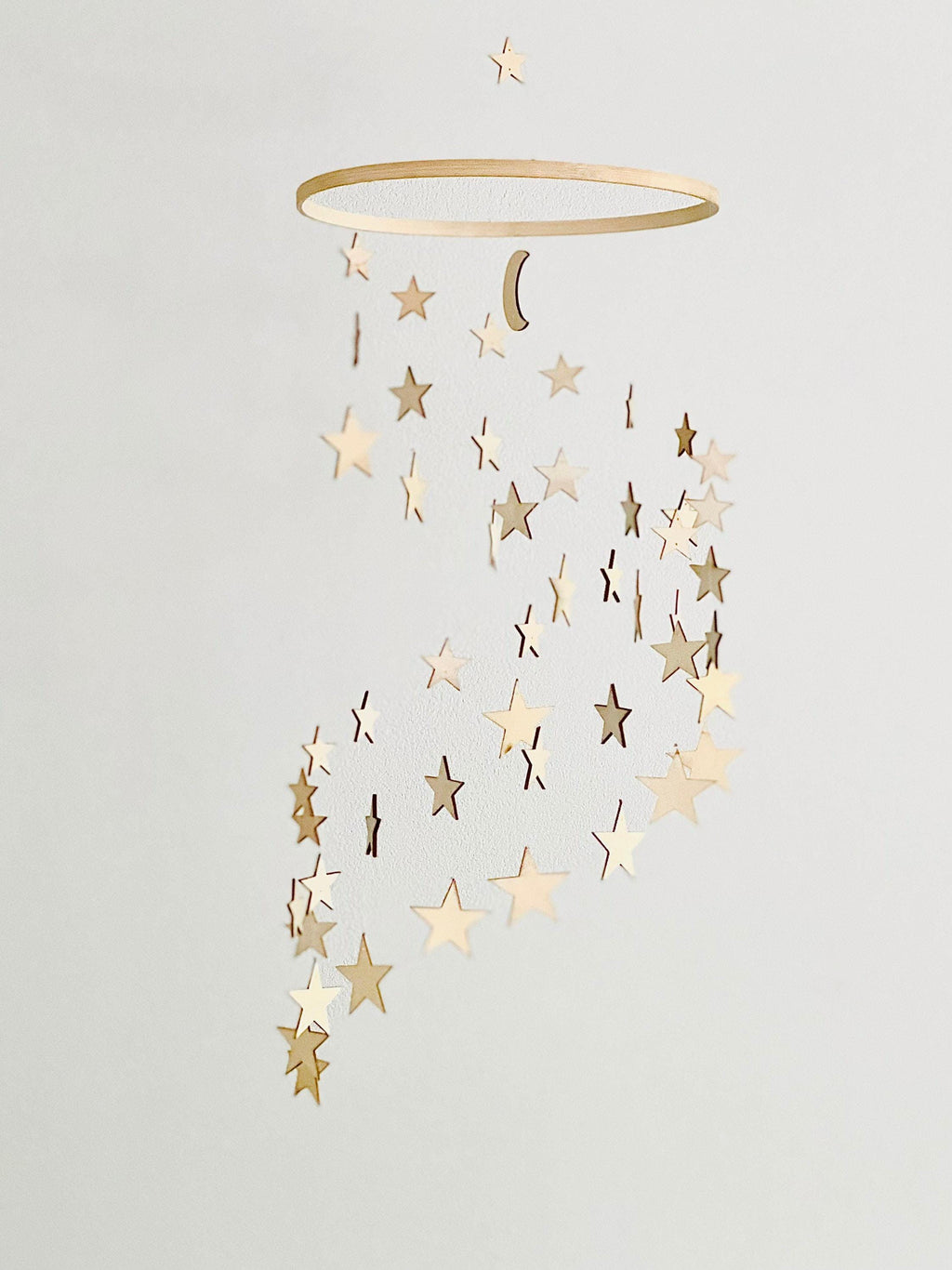 Wood stars baby mobile, stars and moon mobile nursery, night baby mobile, night baby mobile, minimalist mobile, gender neutral mobile