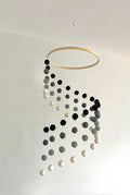 Monochrome felt wool ball mobile, pom pom mobile, felt pom pom mobile, felt ball mobile, minimalist mobile, boho nursery decor