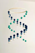 Felt wool ball mobile, pom pom mobile, felt pom pom mobile, felt ball mobile, minimalist mobile, boho nursery decor