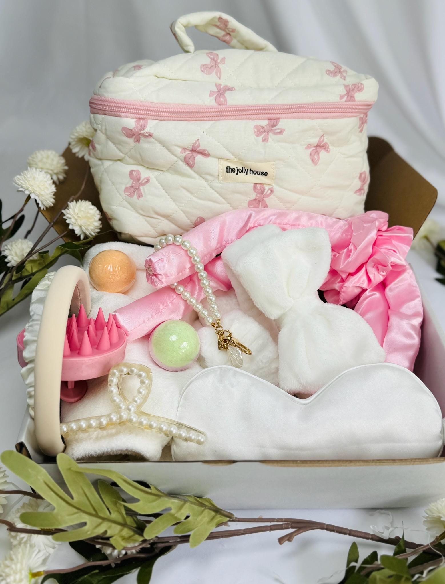Christmas Gif Box Blush Pink Spa Gift Box – Luxurious Self-Care & Relaxation Set