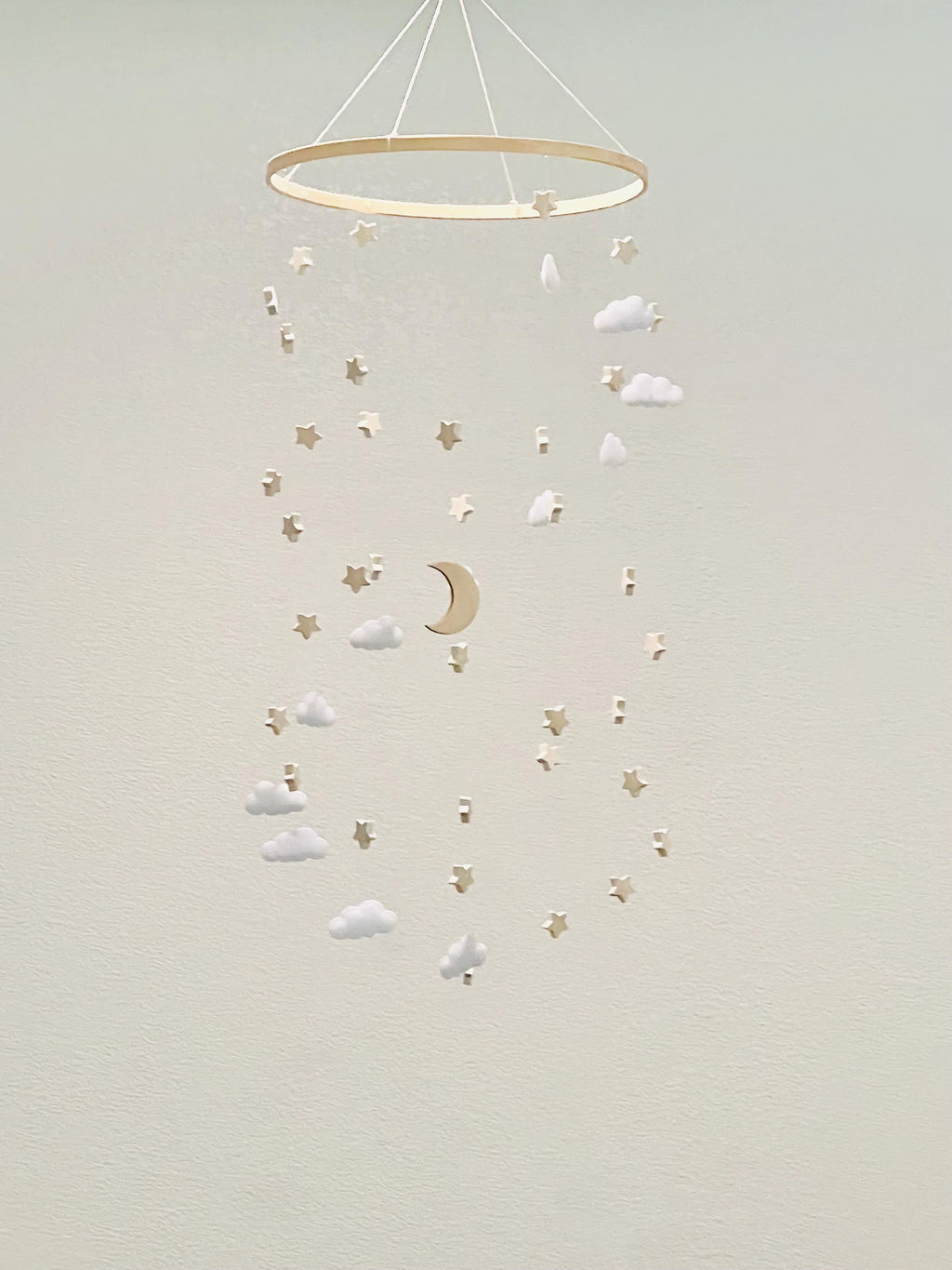 Stars and moon mobile, stars baby mobile, cloud mobile, neutral baby mobile, gender neutral nursery, baby boy nursery, baby girl mobile