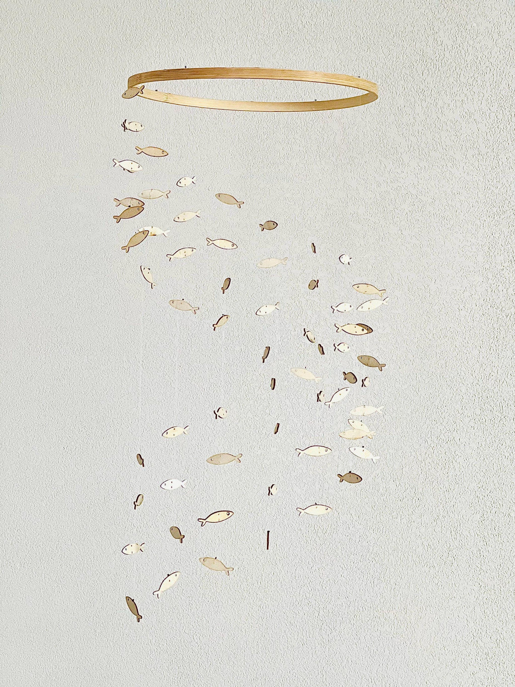 Wood fish baby mobile, marine crib mobile nursery, night baby mobile, kids mobile, minimalist mobile, gender neutral mobile